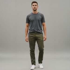 DU/ER N2X No Sweat Relaxed Taper Pants 36x32 Olive Green Stretch Performance Men